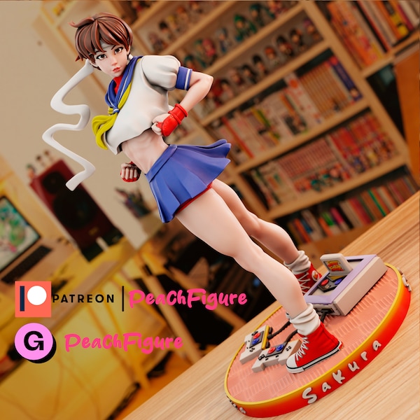 Sakura 3D Printed Statue | Painted or Garage/Model Kit | Designed by Peach Figure