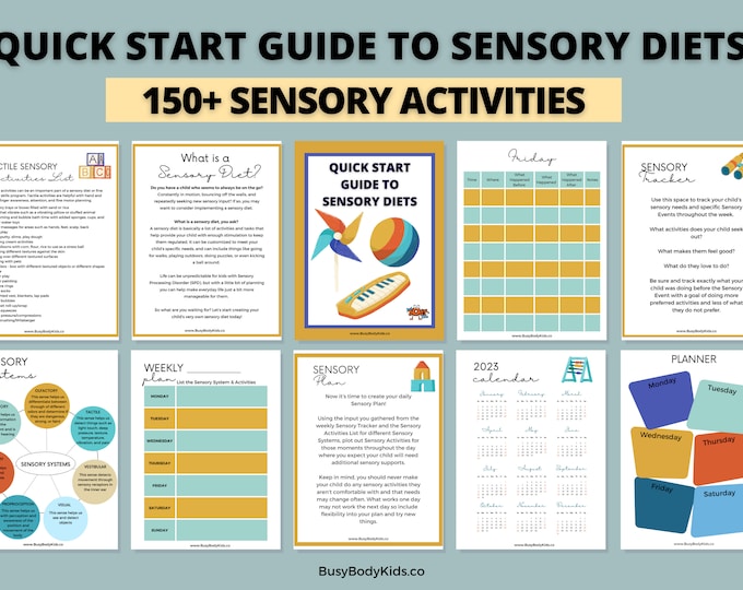 Sensory Diet Autism Planner Sensory Processing Disorder Tracker