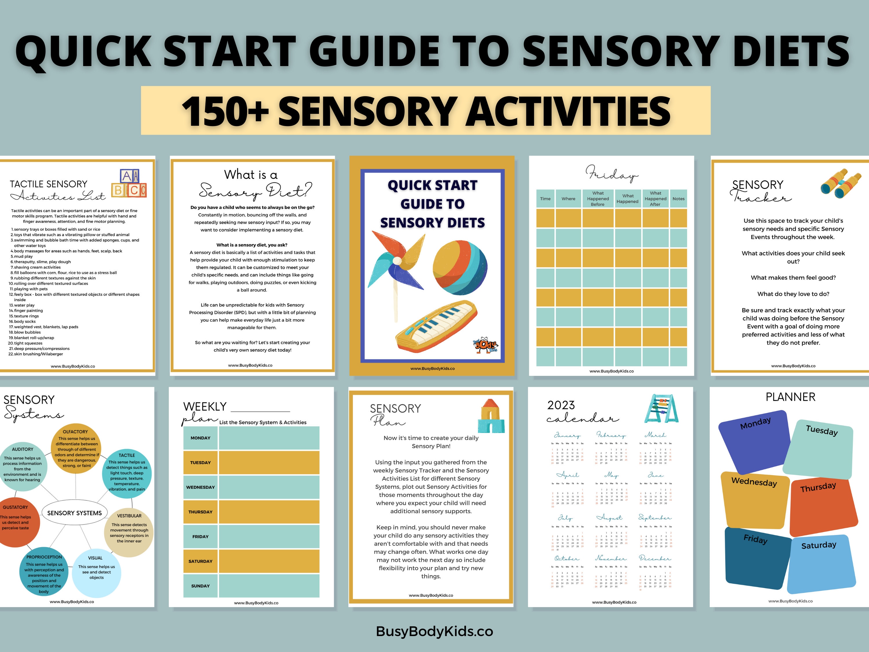 Sensory Diet Autism Planner Sensory Processing Disorder Etsy