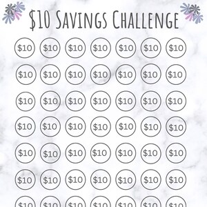 Printable Savings Challenge