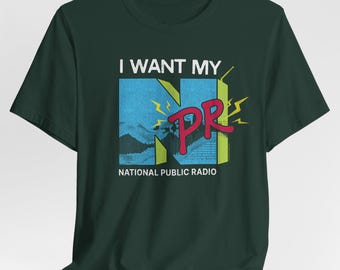 I Want My NPR Graphic Tee, Retro Public Radio Parody