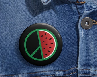 Free Palestine, Peace Watermelon Pin / Round Badge Pin Buttons / 2 Sizes Available: 1.25", 2.25" / Support Gaza, Palestine, human rights