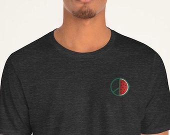 Peace Watermelon Palestine Tee, Unisex Jersey Short Sleeve