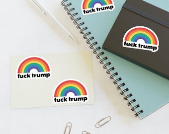 Rainbow F*ck Trump Vinyl Sticker Sheet, Pride, Anti-Trump, Laptop Decal