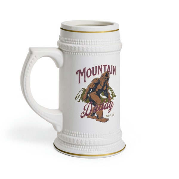 Mountain Daddy Bigfoot Bierkrug, lustiges Bigfoot Geschenk, lustiger Bierkrug,