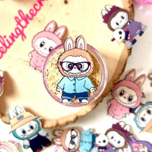 LaBUBU Laminated Vinyl Stickers | Waterproof Kawaii Character Decals | Cute Laptop, Water Bottle and Planner Stickers for Collectors