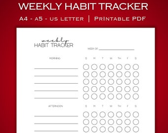 Wöchentlicher Habit Tracker Printable | Habit-Tracker | Selbstfürsorge | Routine Tracker | 7 Tage Gewohnheit Herausforderung | A4/A5 | Sofort-PDF