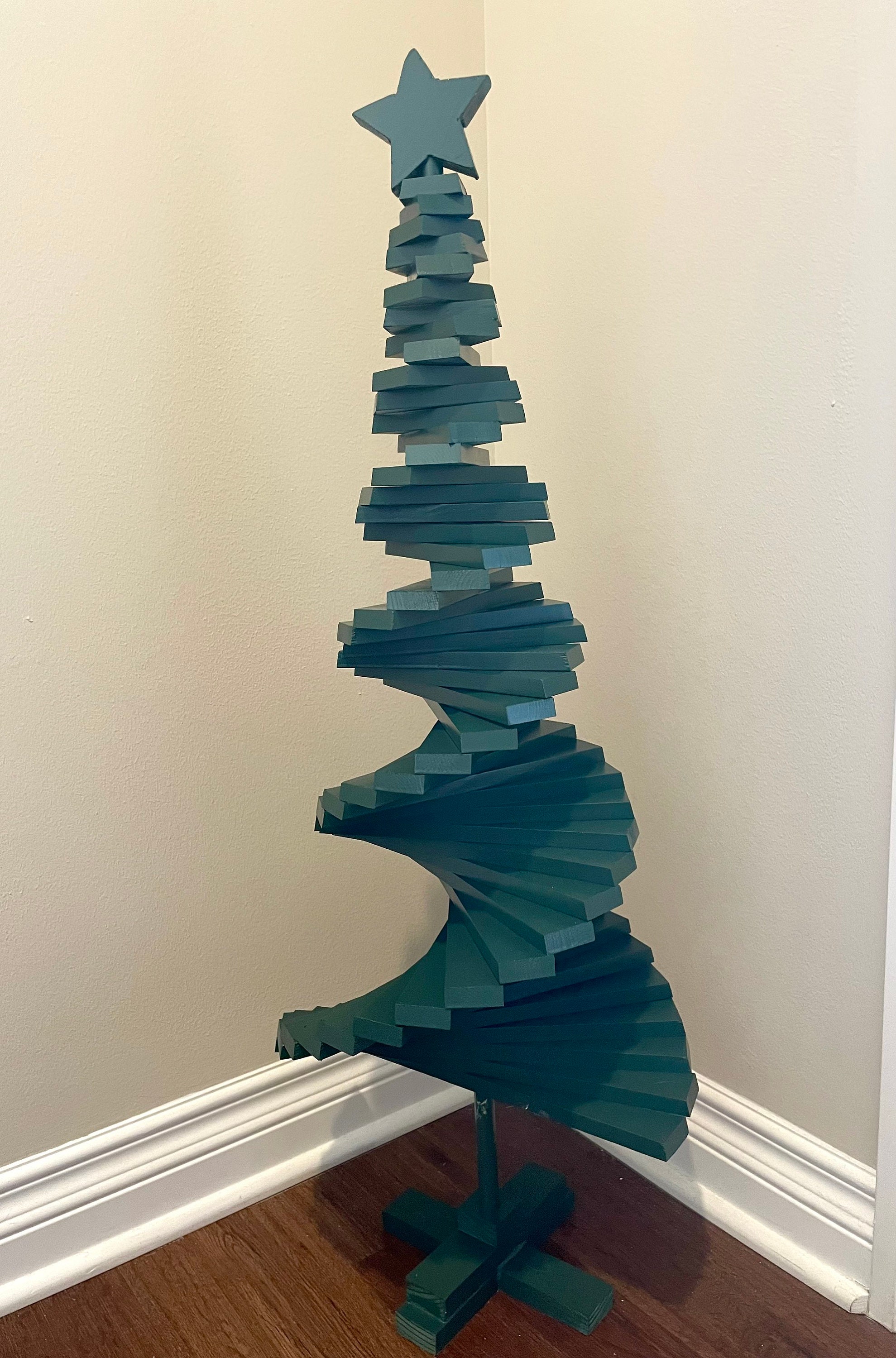 Spiral Wooden Christmas Tree Statue/christmas Decor Etsy