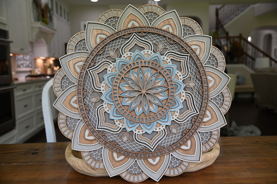 Handcrafted 3D Mandala Wood Wall Art – 7-layered Boho Decor - Etsy