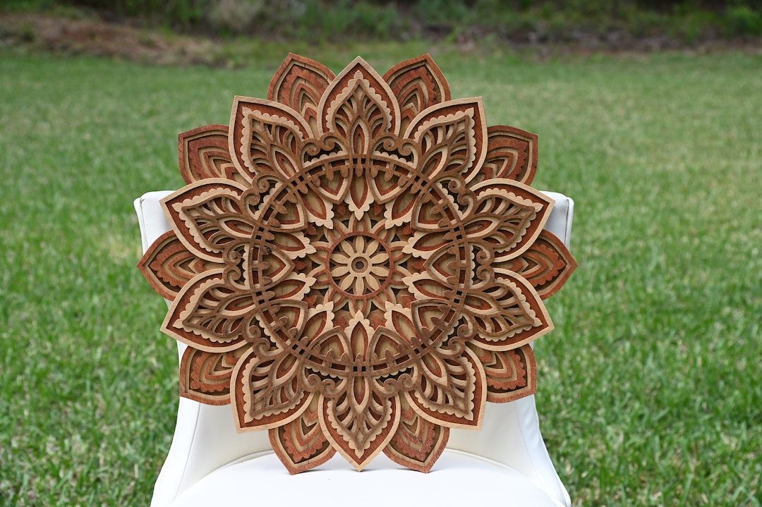 3D Wooden Mandala Wall Art, Handcrafted Layered Sculpture - Etsy