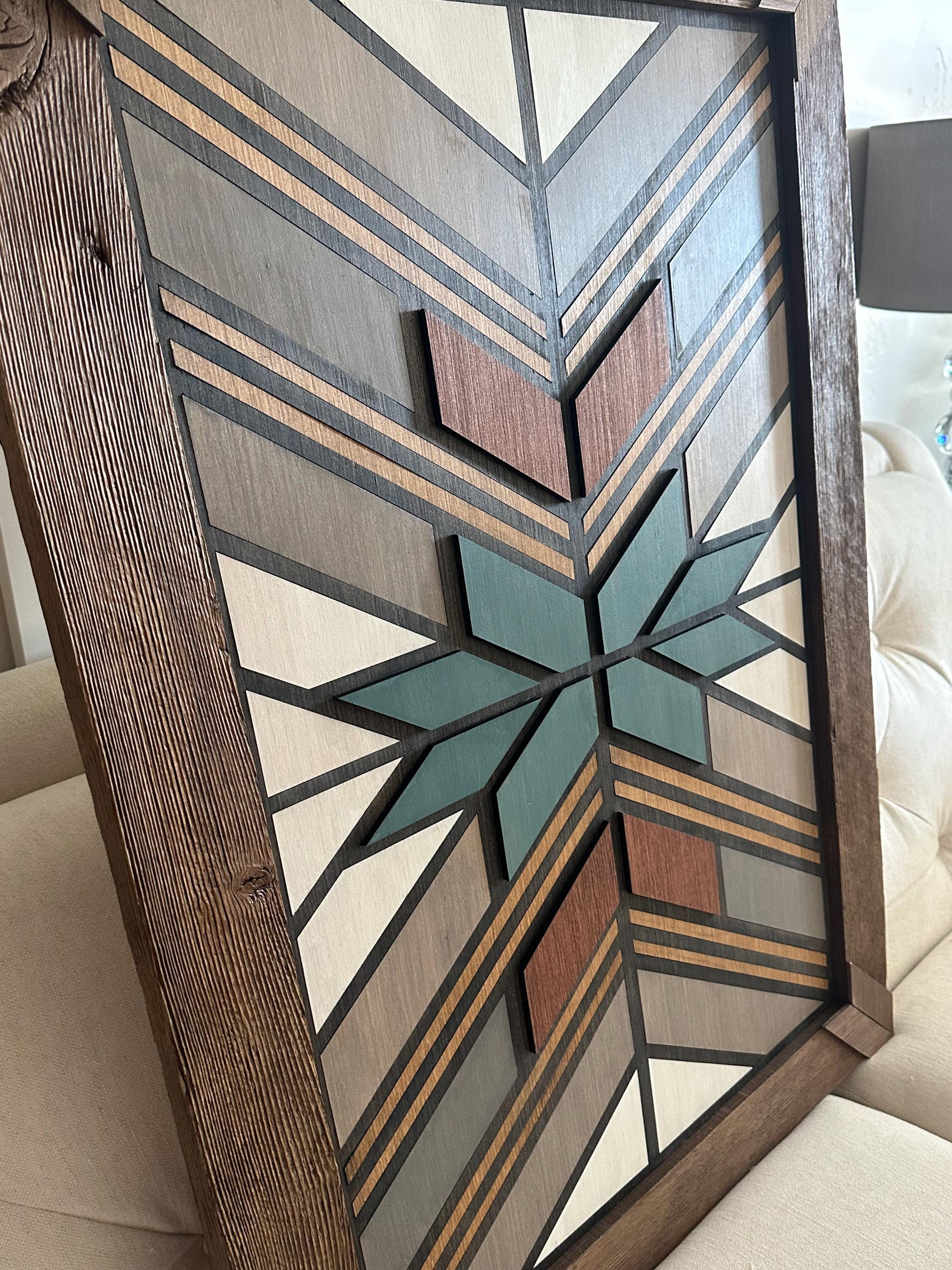 Aztec Barn Quilt Wall Art, Reclaimed Wood Frame, Farmhouse Decor - Etsy