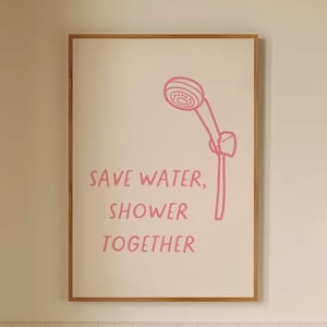 Bathroom Poster Funny Bathroom Poster Art Trendy Bathroom Print Minimalist Bathroom Wall Art Aesthetic Bathroom Decor Pink Digital Print