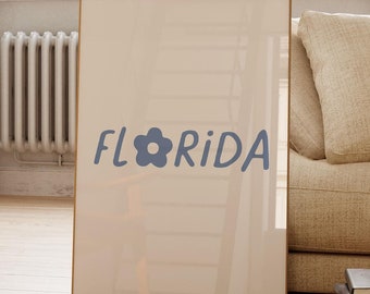 FLORIDA Print Florida Wall Art Florida Travel Print Minimalist Florida Decor Trendy Travel Poster Instant Download Printable Art 1 print