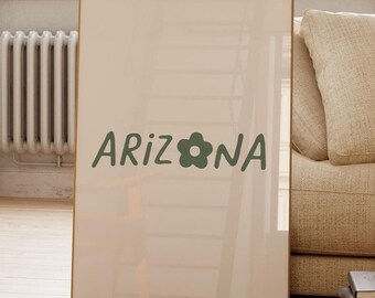 ARIZONA Print Arizona Minimalist Wall Art Arizona Travel Print Arizona Decor Trendy Travel Poster Instant Download Printable Art 1 print