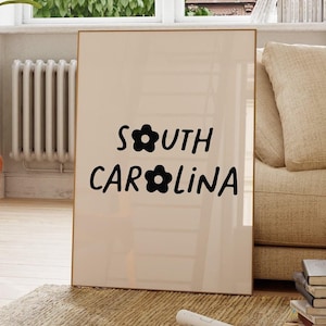 SOUTH CAROLINA Print Minimalist South Carolina Wall Art South Carolina Decor Trendy Travel US Poster Instant Download Printable Art 1 print