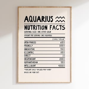 WODNIK Wydrukuj plakat zodiakalny Znak zodiaku Sztuka ścienna Wodnik Sztuka ścienna Modny plakat zodiakalny Znak zodiaku Wydrukuj cyfrowe pobieranie