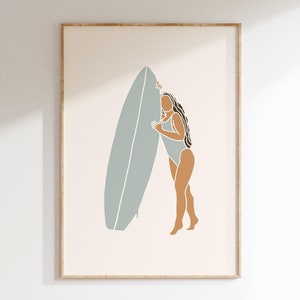 Surf Poster Minimalist Surf Art Print Beach Print Surf Wall Art Gift for Surfer Poster Instant Download Printable Wall Art 1 Print