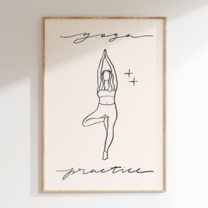 Yoga Print Positive Mindset Wall Art Yoga Pose Print Yoga Studio Wall Art Instant Download Printable Art 1 Print
