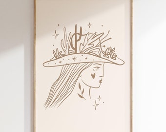 Western Print Cowgirl Wall Art Cute Western Home Decor Cowgirl Poster Wild West Print Minimalist Western Wall Art Printable Wall Art 1 print