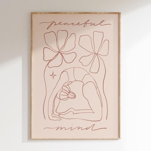 Yoga Print Positive Mindset Wall Art Yoga Pose Print Go With The Flow Poster Yoga Studio Wall Art Instant Download Printable Art 1 Print