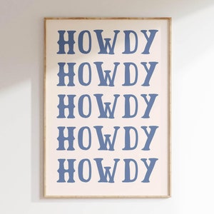 Howdy Poster Western Wall Art Typography Print Minimalist Western Art Print Wild West Print Howdy Print Instant Access Printable Art 1 Print