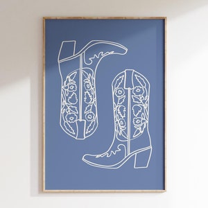 Cowboy Boots Print Trendige Western Wand Kunst Cowgirl Kunstdruck Western Wohnkultur Girly Western Wand Kunst Sofort druckbare Wandkunst 1 Druck