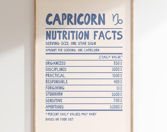 CAPRICORN Print Zodiac Poster Star Sign Wall Art Capricorn Wall Art Trendy Zodiac Poster Zodiac Sign Print Digital Download