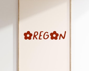 OREGON Print Oregon State Wall Art Oregon Gift Minimalist Oregon Decor Trendy Travel Poster Instant Download Printable Art 1 print