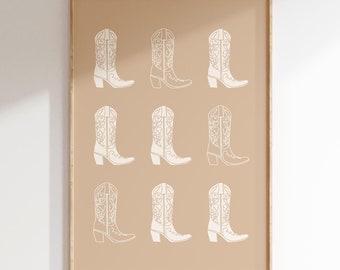 Western Cowboy Boot Print Trendy Western Wall Art Cowboy Print Southern Home Decor Cowgirl Print Cowgirl Boot Wall Art Digital Download