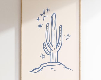 Western Print Cactus Wall Art Cute Wild West Print Cactus Poster Trendy Western Decor Minimalist Western Art Print Digital Download 1 print