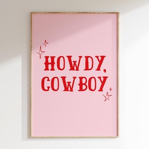 Howdy Print Western Wall Art Western Poster Cowboy Art Print Howdy Cowboy Poster Cute Western Decor Instant Download Printable Art 1 print