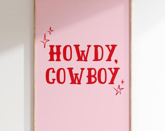 Howdy Print Western Wall Art Western Poster Cowboy Art Print Howdy Cowboy Poster Cute Western Decor Instant Download Printable Art 1 print