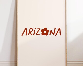 ARIZONA Print Arizona Minimalist Wall Art Arizona Travel Print Arizona Decor Trendy Travel Poster Instant Download Printable Art 1 print