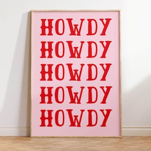 Howdy Poster Western Wall Art Typography Print Minimalist Western Art Print Wild West Print Howdy Print Instant Access Printable Art 1 Print