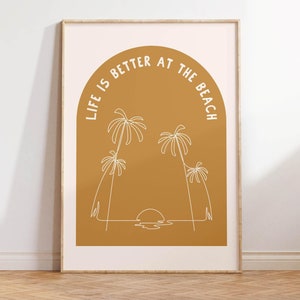 Cute Beach Wall Art Trendy Coastal Home Decor Beach Inspired Wall Art Minimalist Print Surfer Girl Poster Digital Download 1 Print