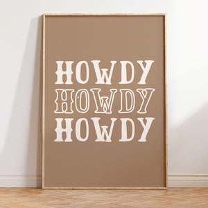 Howdy Poster Western Wall Art Typography Print Minimalist Western Art Print Wild West Print Howdy Print Instant Access Printable Art 1 Print