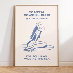 Coastal Cowgirl Print Surf Wall Art Western Art Print Western Surf Decor Western Art Instant Download Printable Wall Art 1 Print
