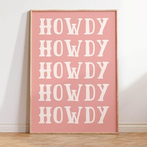 Howdy Poster Western Wall Art Typography Print Minimalist Western Art Print Wild West Print Howdy Print Instant Access Printable Art 1 Print