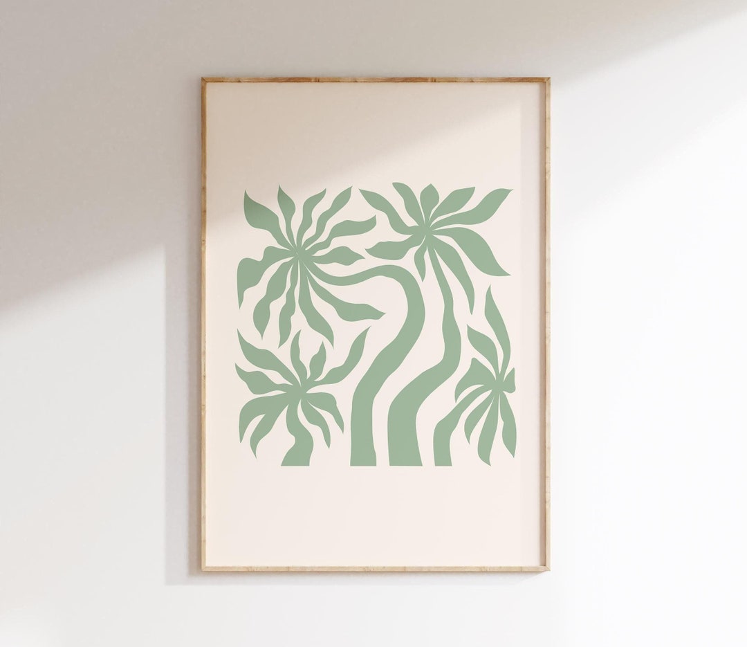 View of Palm Tree Print Beachy Wall Art Coastal Wall Print Palm Tree Poster ...