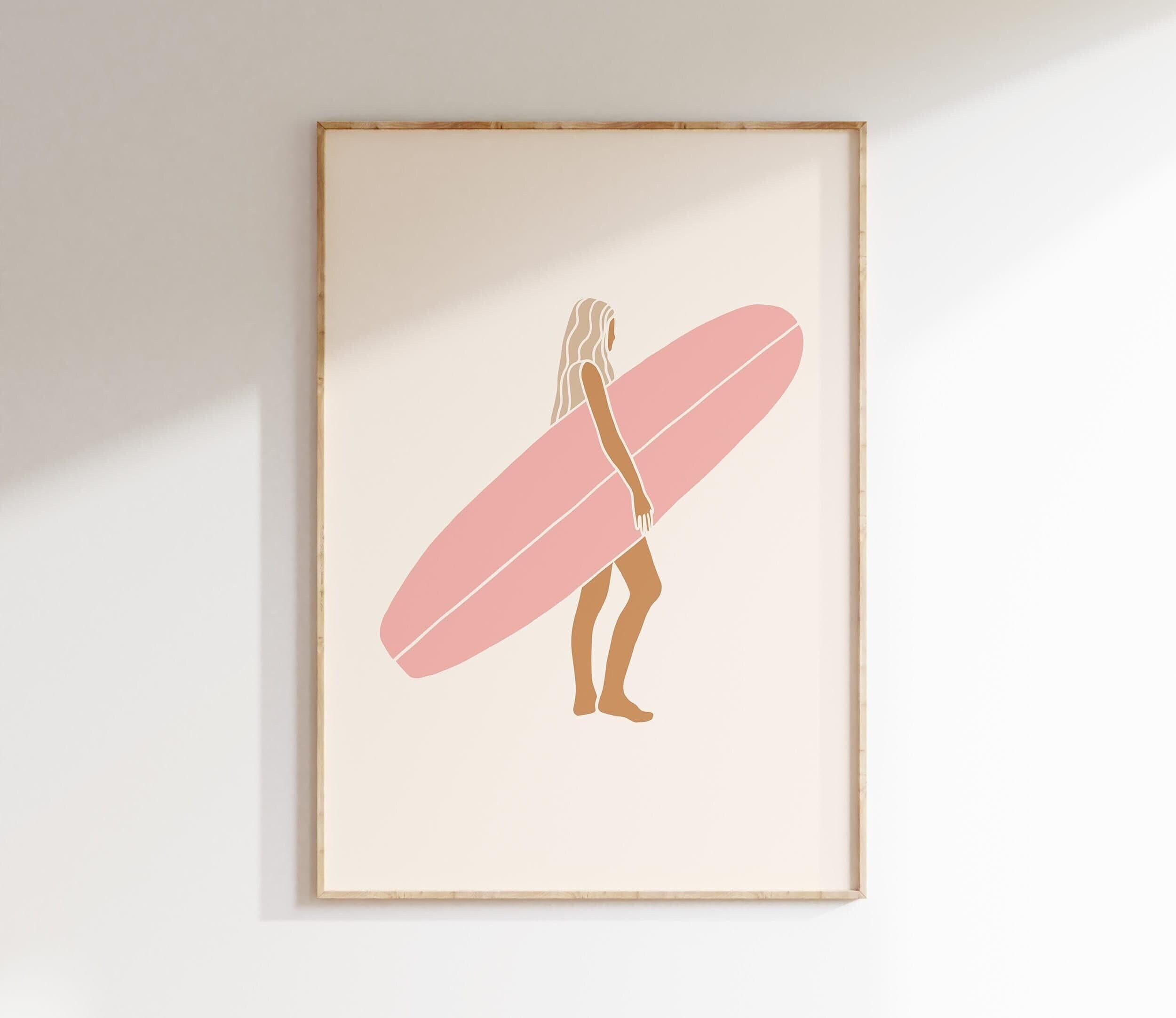 SURFER GIRL サーファー 壁掛けアート Surfer girl poster - Etsy 日本