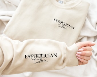 Personalized Esthetician Shirt, Custom name beauty shirt, Makeup Artist Sweatshirt, Esthetician MUA Gift, Beauty Salon Shirt, Cosmetologist