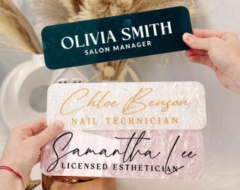 Gravure personnalisée du nom et du nom du poste, salon de beauté, enseigne pour porte de bureau ou mur, enseigne MUA pour coiffeur, cadeau exécutif, décoration de bureau de PDG