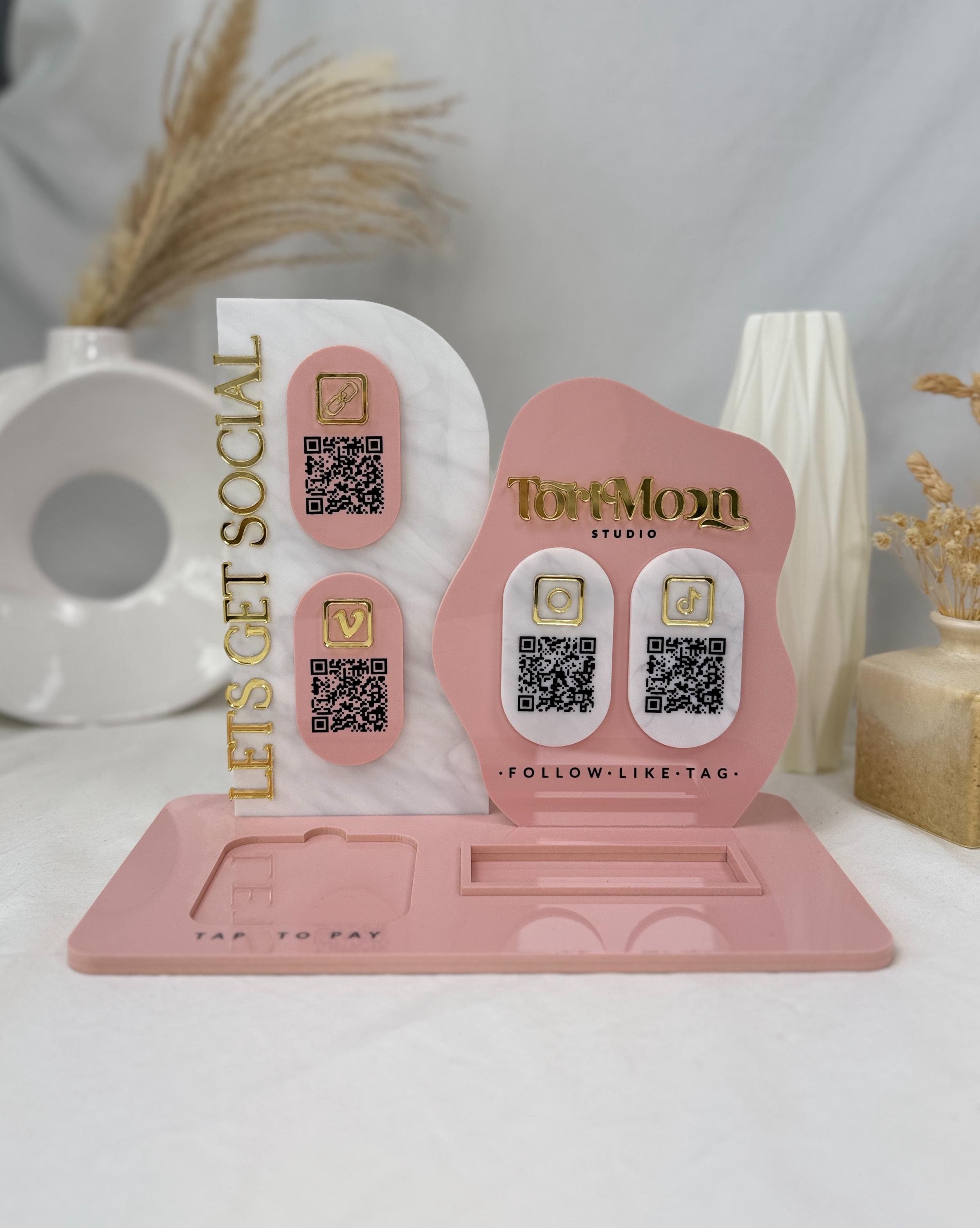 Magnetic QR Code Display With Card Holder and Square Reader Stand ...