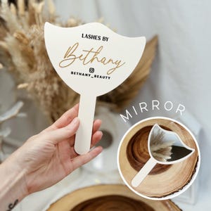 Custom Handheld Mirror, Acrylic Lash Tech Mirror Prop, Eyelash Beauty Studio Gift, Custom Aesthetic Beauty Gift, Lash Extension Face Paddle