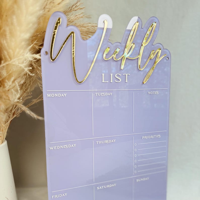 Acrylic Weekly Planner, Acrylic Dry Erase Planner, Beauty Artist