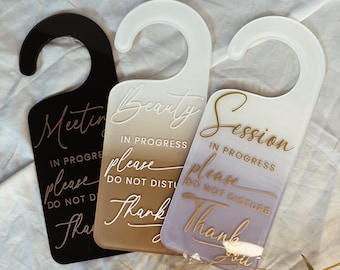 In Session Sign Therapy, Treatment room sign, Custom Do Not Disturb Door Sign, Lash and brow Acrylic door hanger, In progress Sign for salon
