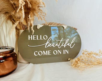 3D Reversible Open Close Hanging Door Sign, Double sided We're Open / Closed, Beauty Acrylic sign, Business Aesthetic Door Sign, Salon sign