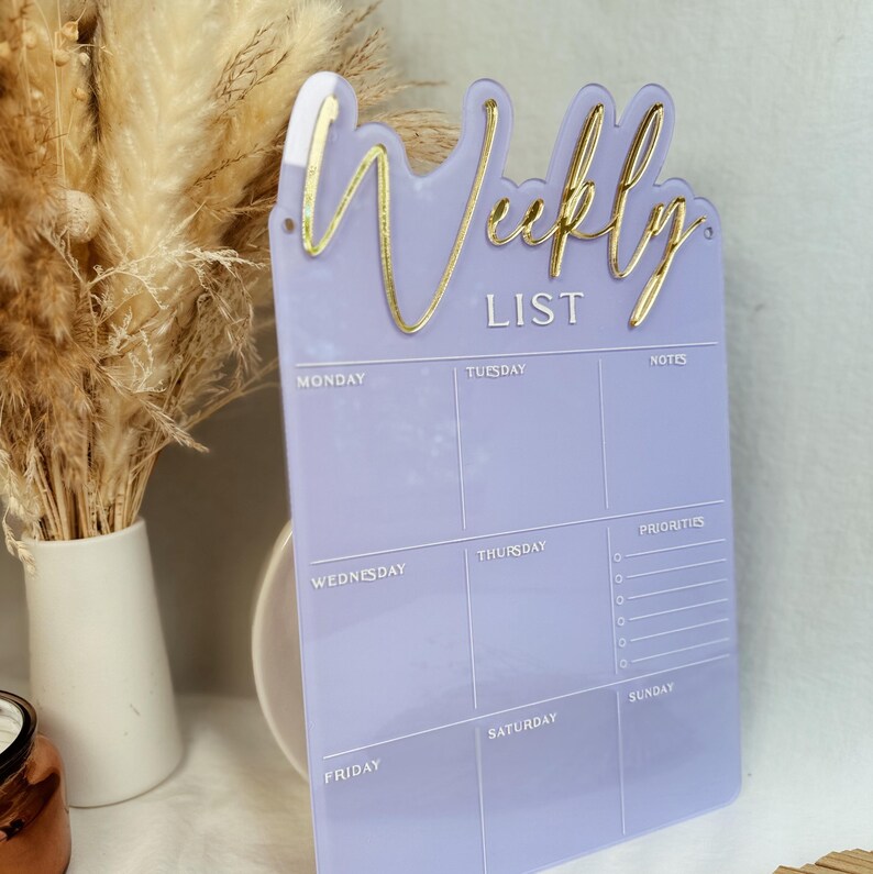 Acrylic Weekly Planner, Acrylic Dry Erase Planner, Beauty Artist