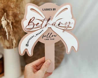 Coquette Lash Brow Photo Prop Sign, Acrylic Lash Tech Photo Prop, Handheld Bow Sign, Eyelash Beauty Gift, Personalised gift, lash Bow Prop