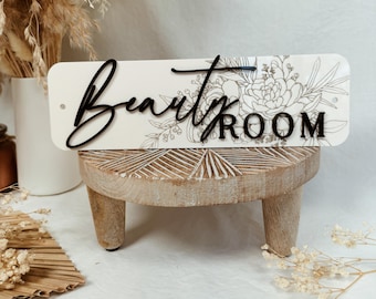 Custom 3D Acrylic Sign, Engraved Beauty Salon Door Sign, Botanical 3d Salon Door Plaque, Treatment Room Sign, Lash brow Acrylic door sign